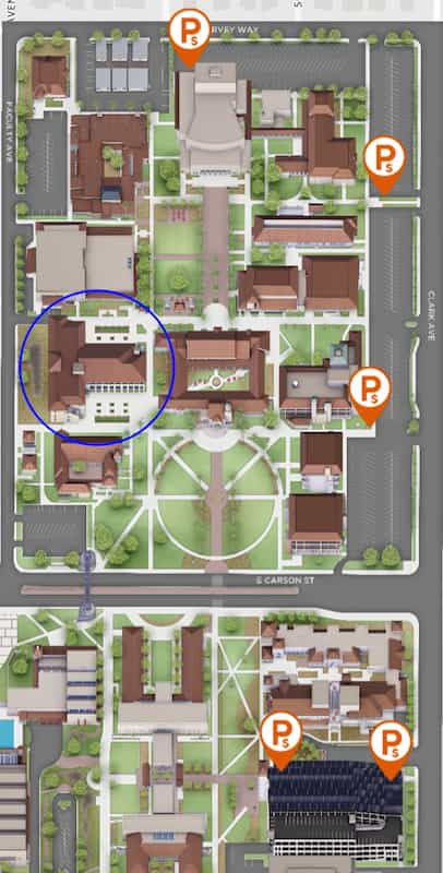 Map of parking relative to the building